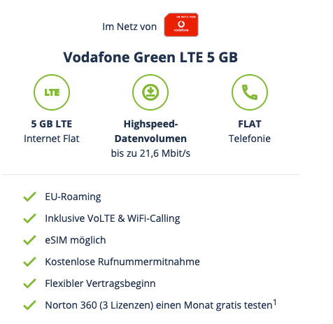 Vodafone 5Euro Handyvertrag