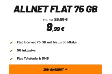klarmobil 10 Euro Allnet-Flat 75 GB