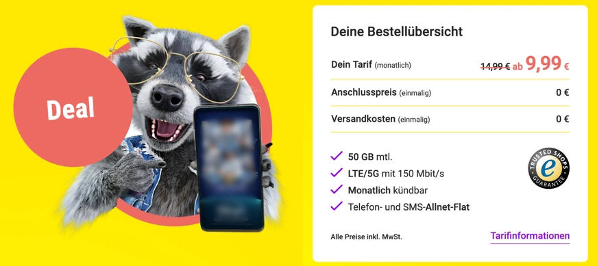 Vodafone-Tarif mit 50 GB für 10 Euro – SIMon mobile flex monatlich kündbarer Vertrag simon mobile Vodafone Tarif 10 euro