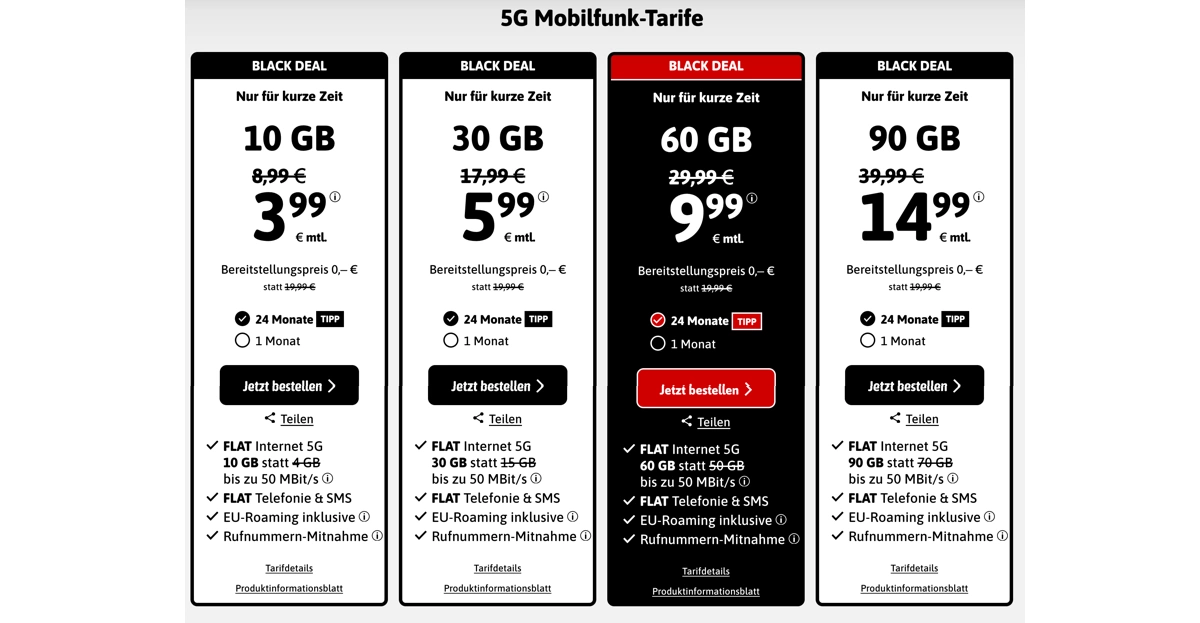 BlackSIM günstiger Handytarif