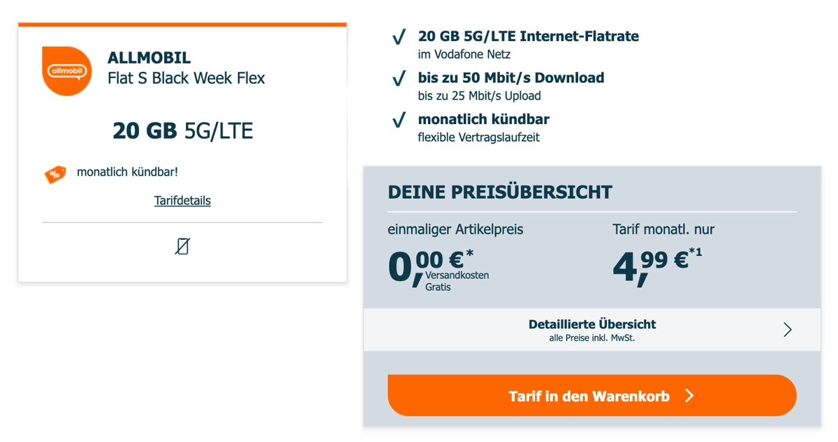 Handyvertrag Vodafone 5 Euro