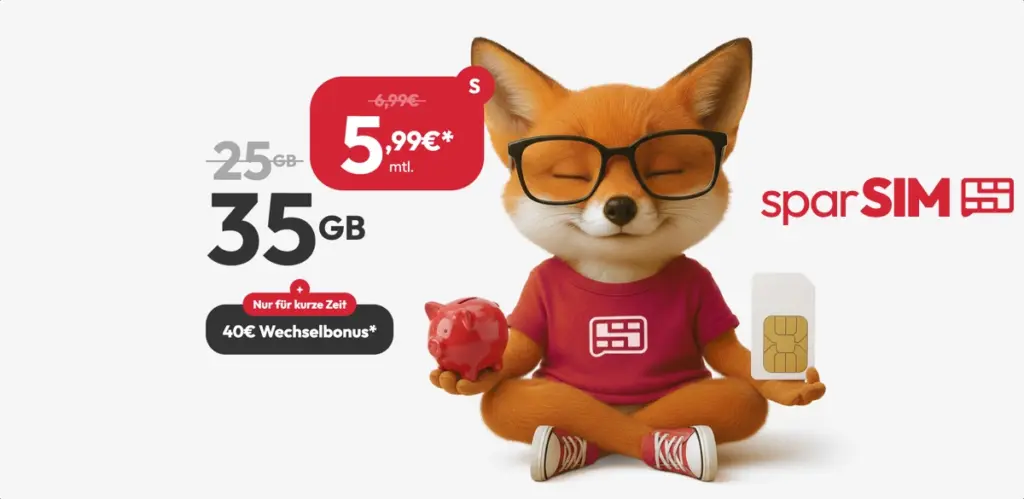 sparSIM Handyvertrag im Vodafone Netz